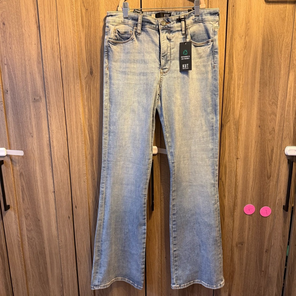 KUT From The Kloth Jeans Size 6 Blue High Rise Ana Fab Ab Flare Leg Denim